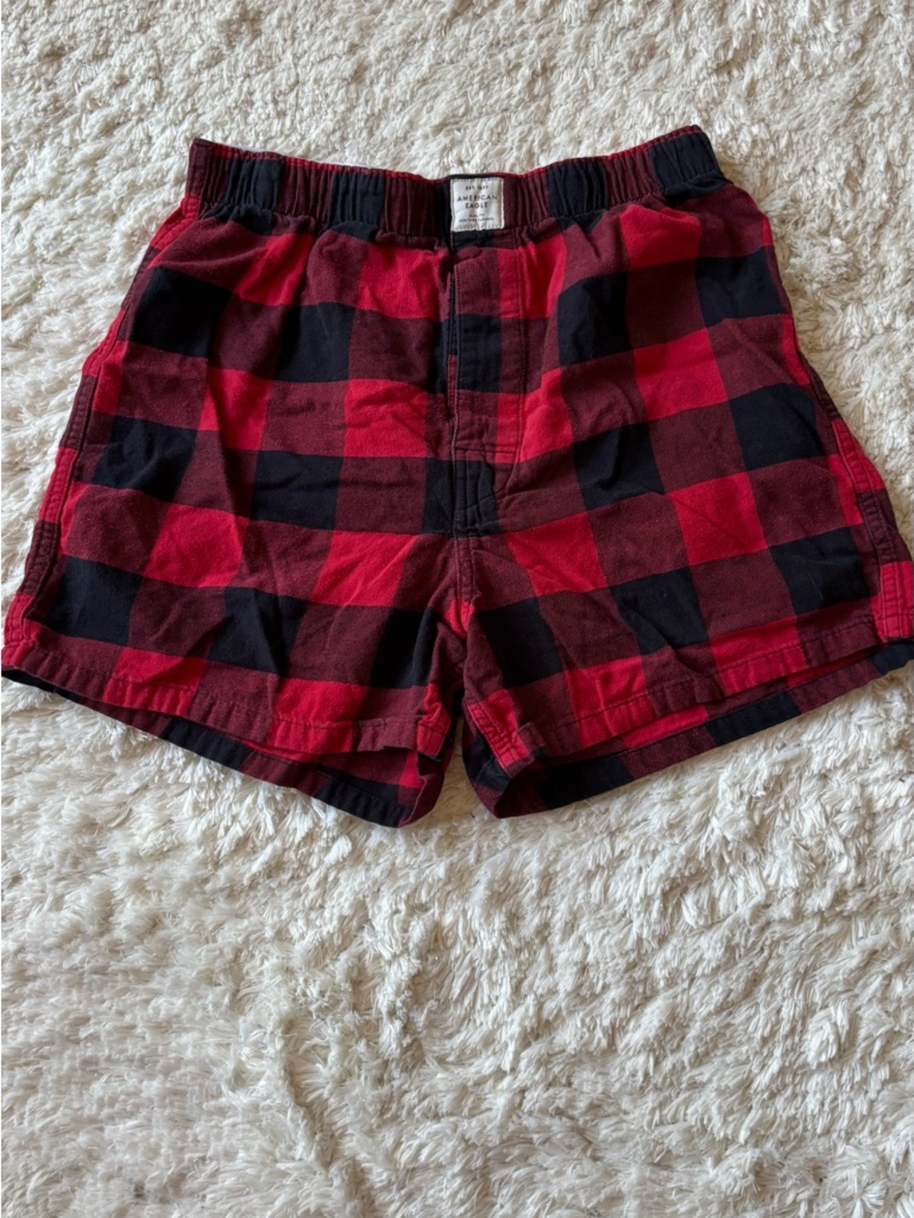 American Eagle Outfitters Red and Black Plaid Shorts